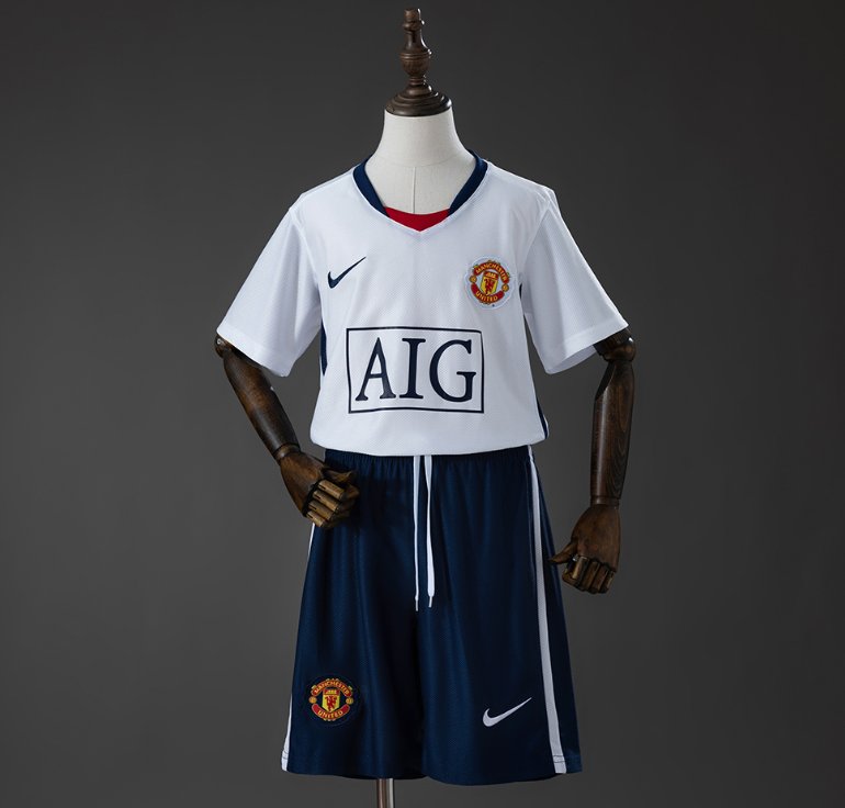 Manchester United 2008/09 Away White - Kids Kit