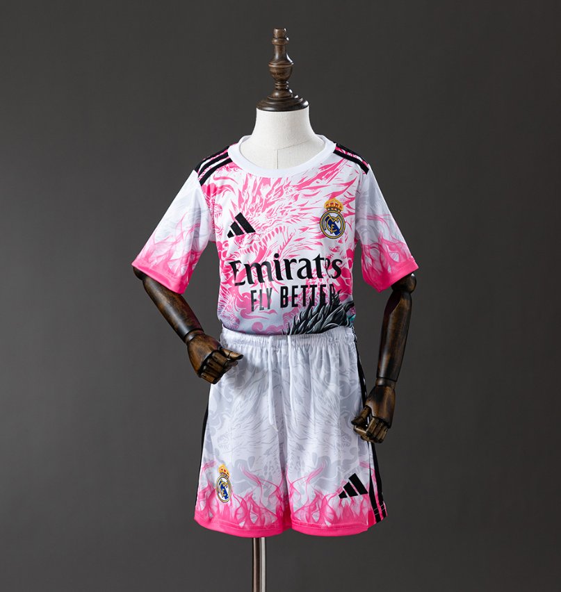 Real Madrid Dragon Pink/White Pre-Match - Kids Kit