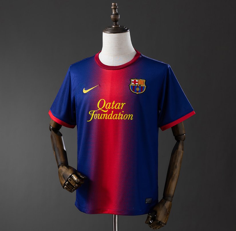 FC Barcelona Retro Home — Qatar Foundation Era — Player Version, front